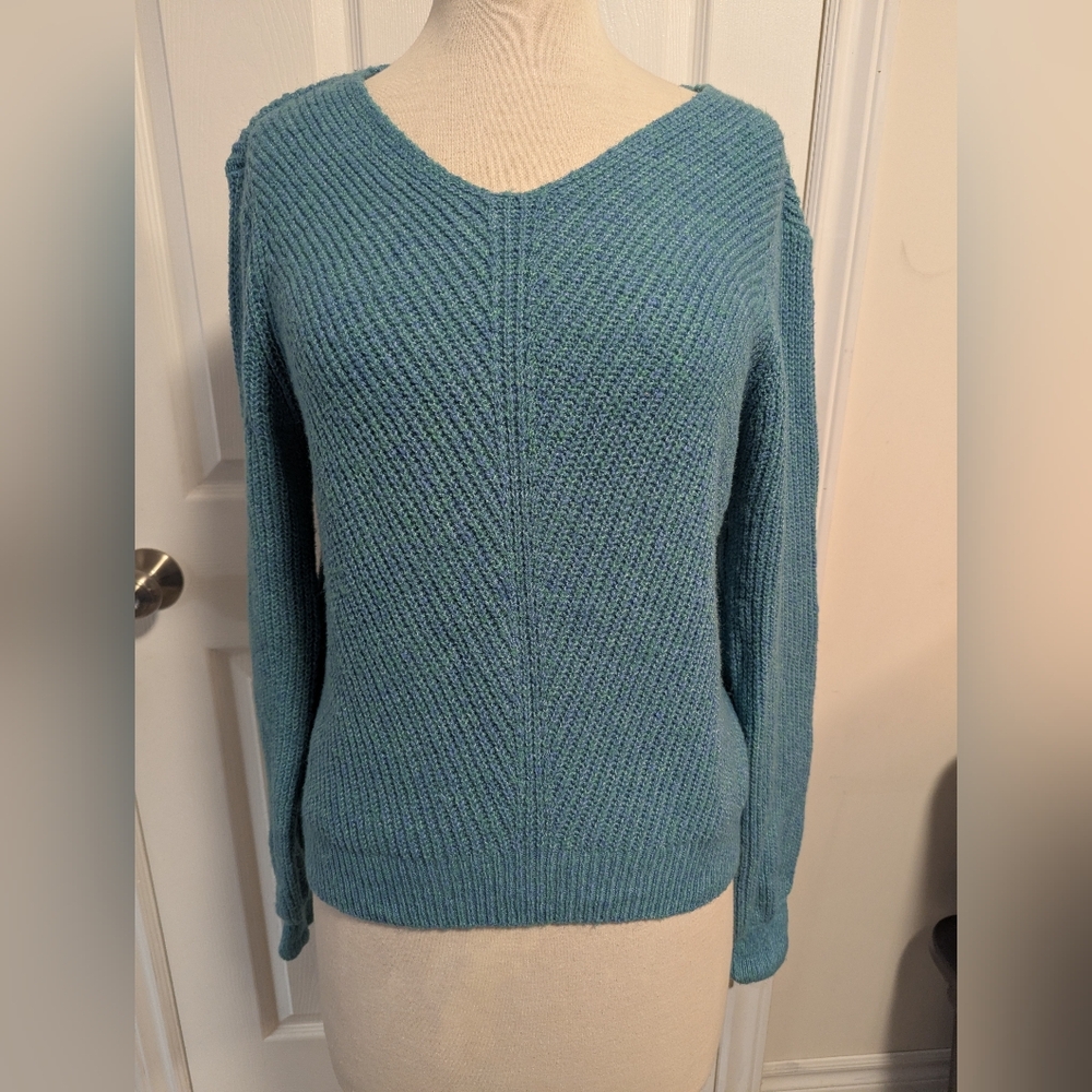 Lulu's Blue V-Neck Sweater